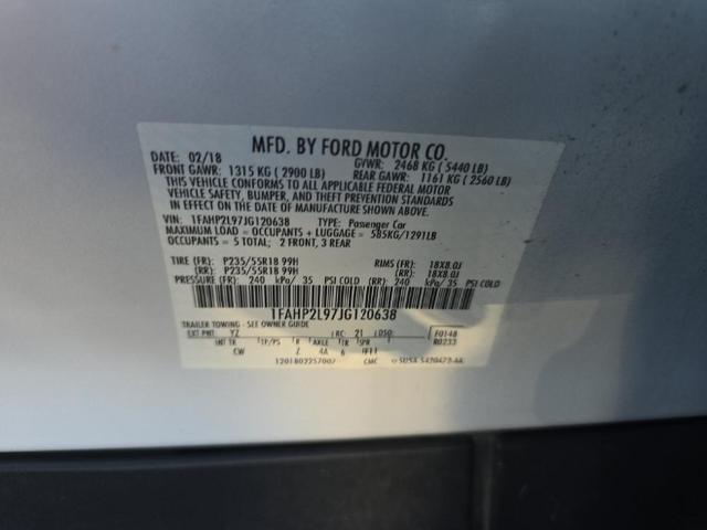 2018 Ford Sedan Police Interceptor POLICE